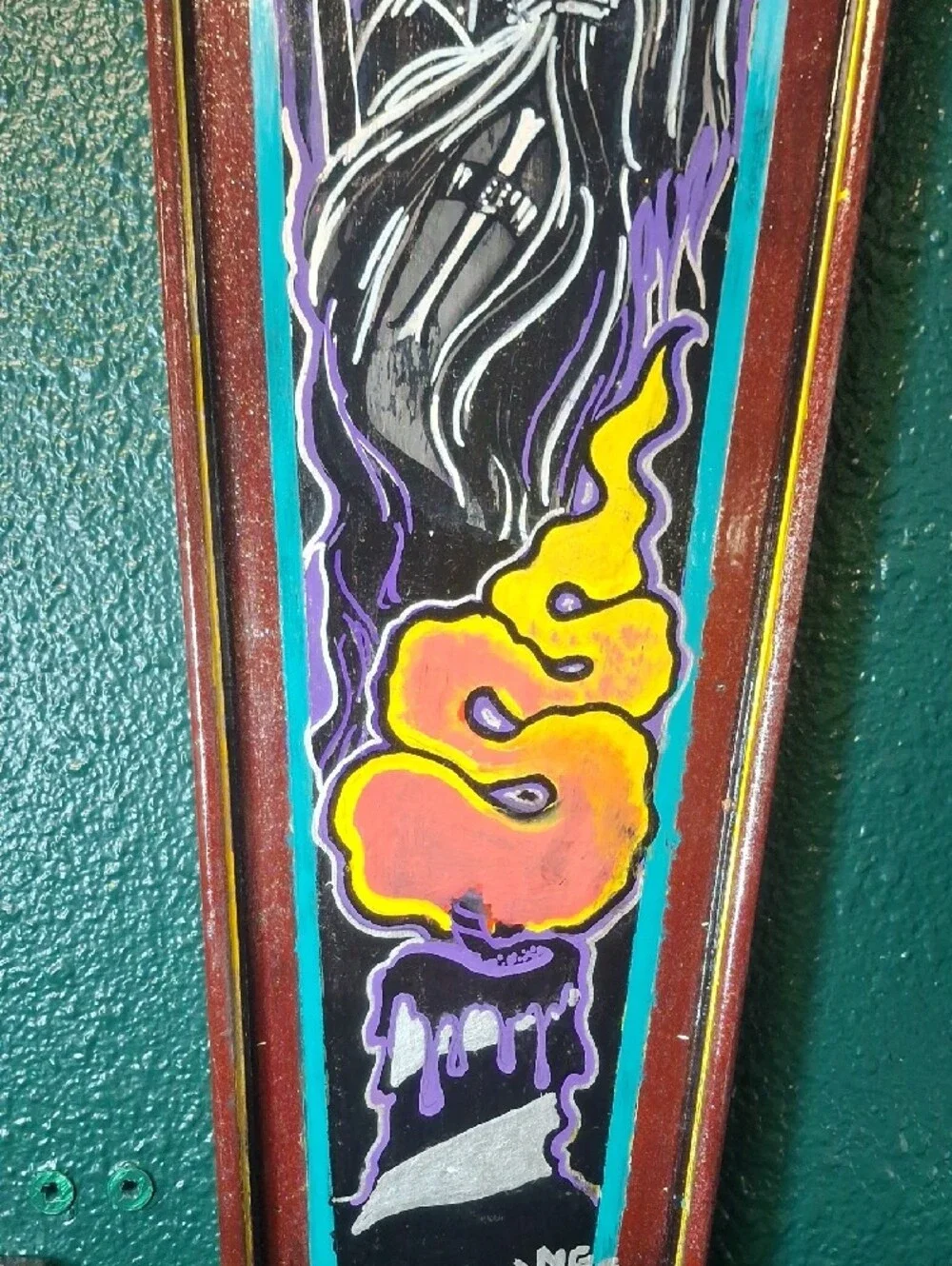 Hand Painted She-Reaper And Candle Painted Coffin